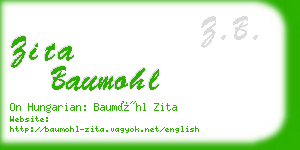 zita baumohl business card